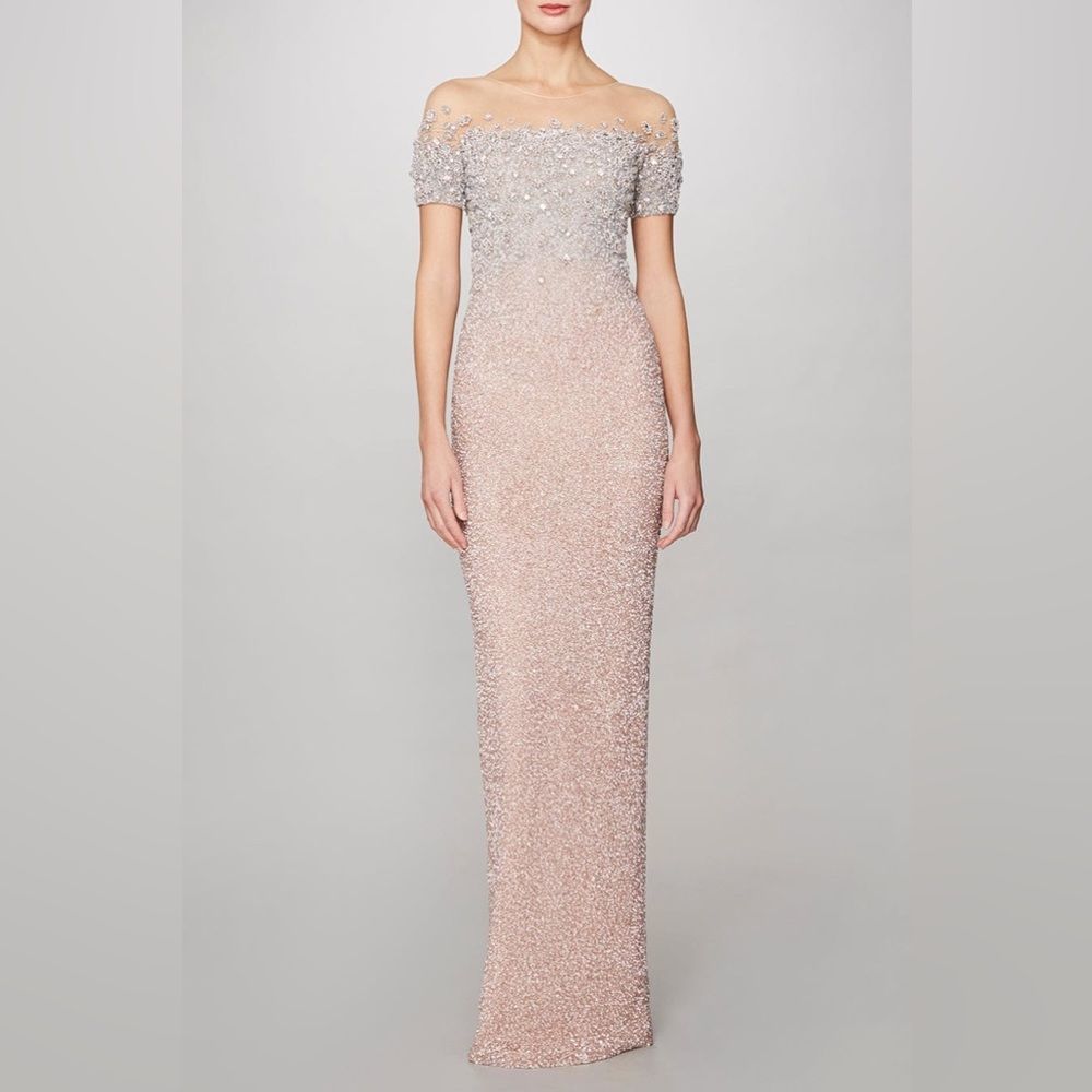 Pamella Roland Bead, Sequin, & Crystal-Embroidered Gown Size 12 - Picture 2 of 14